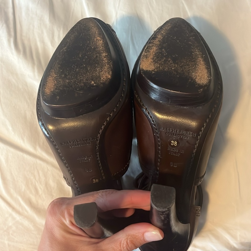 Ralph Lauren Purple Label Brown Heels - Picture 4 of 4
